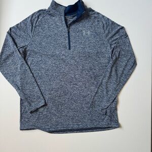 Under Armour Blue Men's Quarter Zip Long Sleeve Lightweight Shirt Size Large